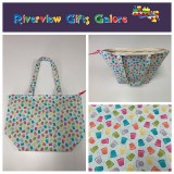 Large Tote Bag With Zip - Rainbow Ferns Large Tote Bag With Zip - Rainbow Ferns